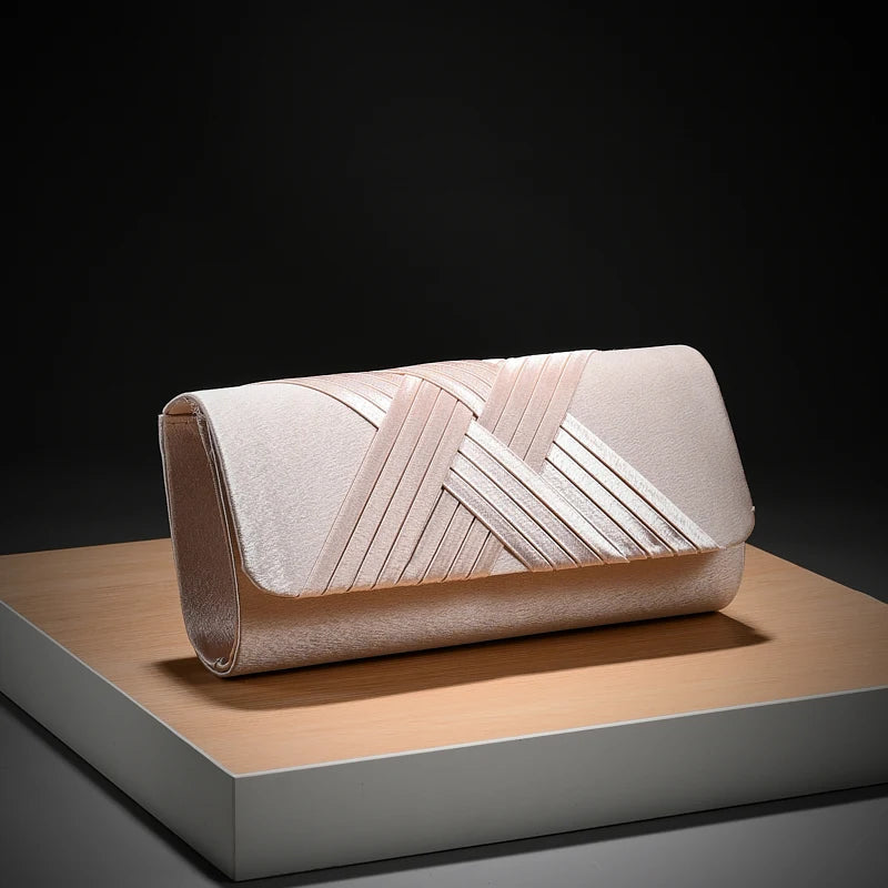 Luxury Stripes Designer One-shoulder Envelope Evening Clutch Bags Mssza