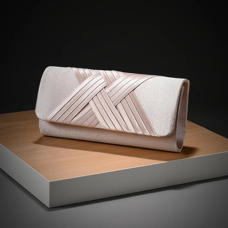 Luxury Stripes Designer One-shoulder Envelope Evening Clutch Bags Mssza