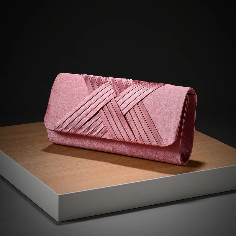 Luxury Stripes Designer One-shoulder Envelope Evening Clutch Bags Mssza