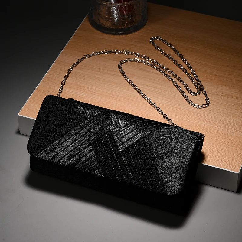 Luxury Stripes Designer One-shoulder Envelope Evening Clutch Bags Mssza