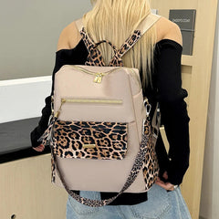 Luxury Tassel Multi-function Leopard Backpack Lightweight Commute Nylon Travel Bag Mssza