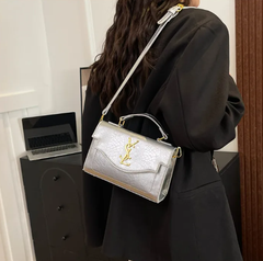 Luxury Textured Shoulder Purse with Detachable Chain Strap, Convertible Underarm Clutch Structured Envelope Crossbody Bag Mssza
