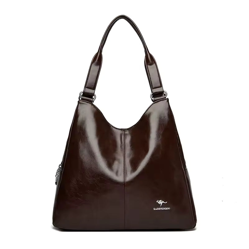 Luxury Three Layers Genuine Soft Pu Leather Tote Bag Handbags Mssza