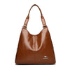 Luxury Three Layers Genuine Soft Pu Leather Tote Bag Handbags Mssza