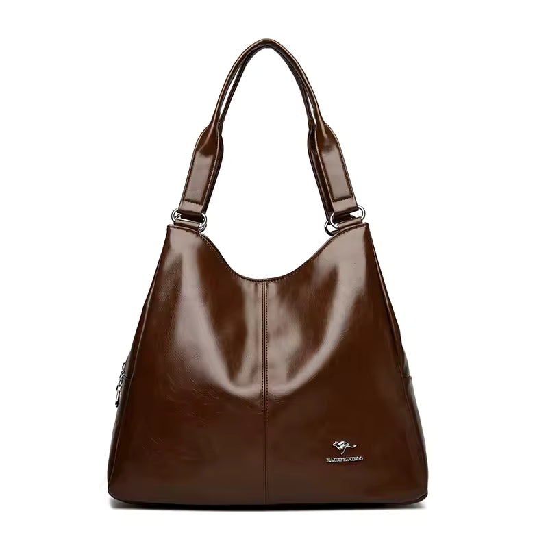 Luxury Three Layers Genuine Soft Pu Leather Tote Bag Handbags Mssza