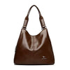 Luxury Three Layers Genuine Soft Pu Leather Tote Bag Handbags Mssza