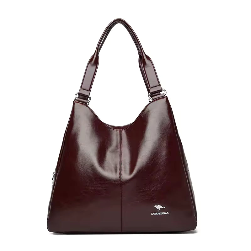 Luxury Three Layers Genuine Soft Pu Leather Tote Bag Handbags Mssza