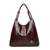 Luxury Three Layers Genuine Soft Pu Leather Tote Bag Handbags Mssza