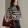 Luxury Three Layers Genuine Soft Pu Leather Tote Bag Handbags Mssza