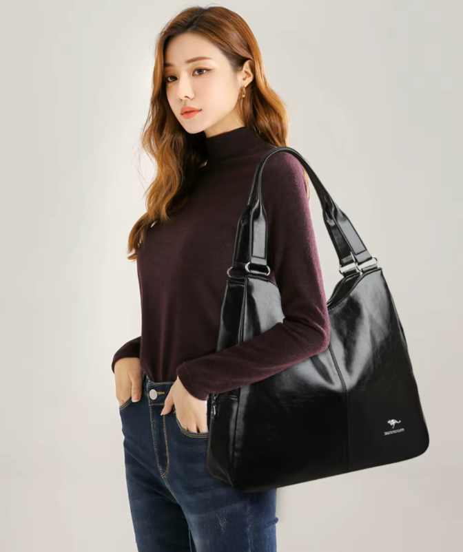 Luxury Three Layers Genuine Soft Pu Leather Tote Bag Handbags Mssza