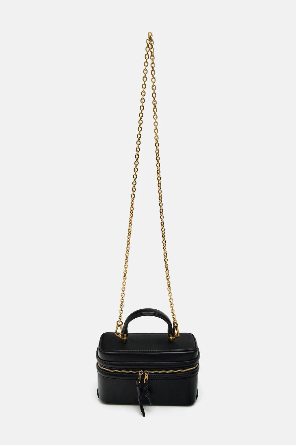 Luxury Vintage Solid zipper Chains Sling Clutch Square Bag Mssza