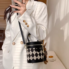 Luxury Zipper Leather Bucket Trend Small Handbags With Dolls Mssza