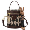 Luxury Zipper Leather Bucket Trend Small Handbags With Dolls Mssza