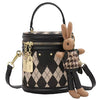 Luxury Zipper Leather Bucket Trend Small Handbags With Dolls Mssza