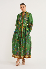 Marcella Balloon Sleeve Animal Maxi Dress Mssaz Desses