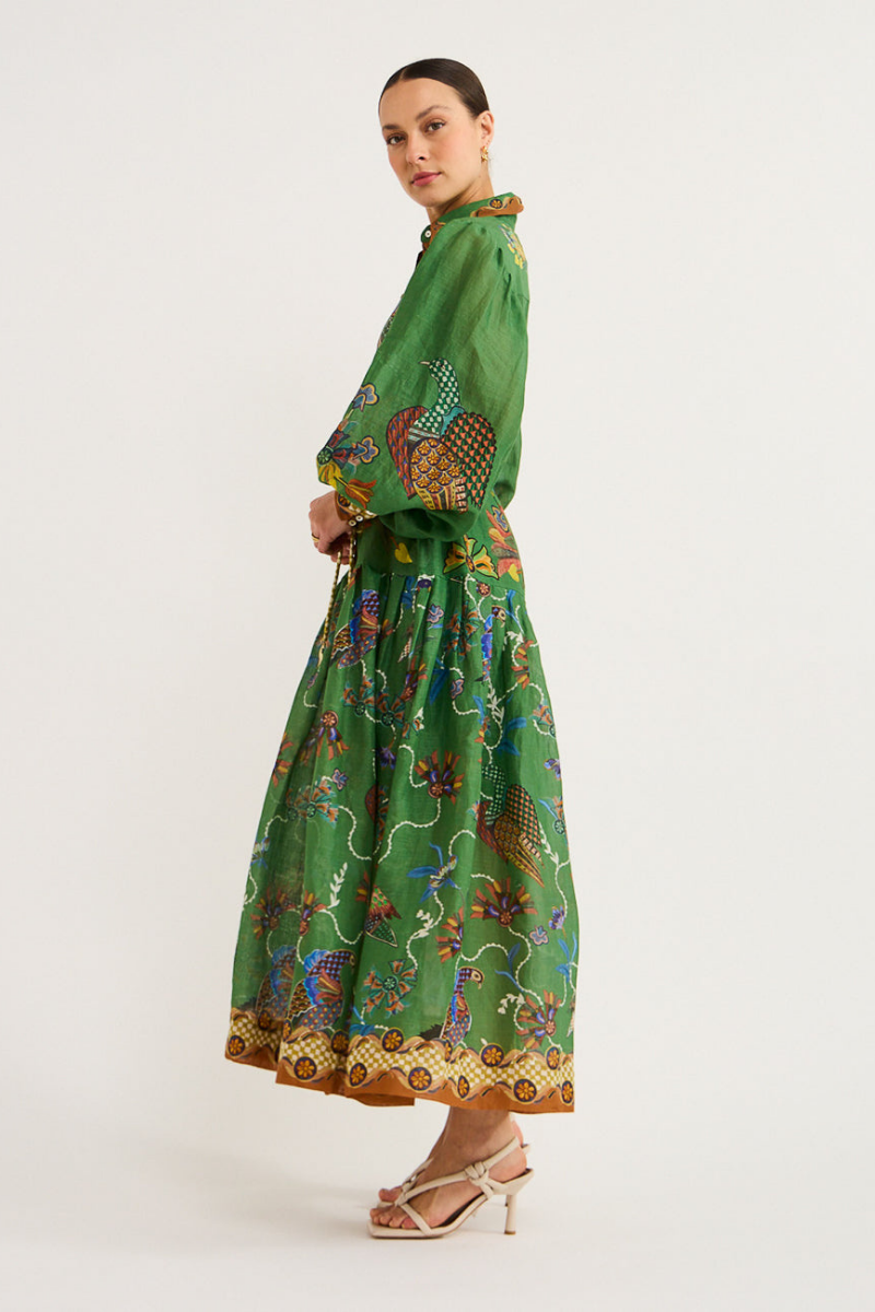Marcella Balloon Sleeve Animal Maxi Dress Mssaz Desses