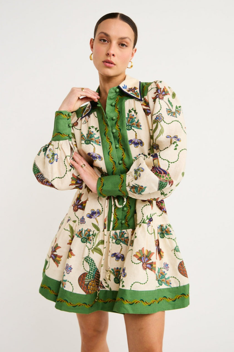 Mauricette Balloon Sleeve Animal Mini Dress Mssaz Desses