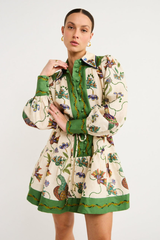 Mauricette Balloon Sleeve Animal Mini Dress Mssaz Desses