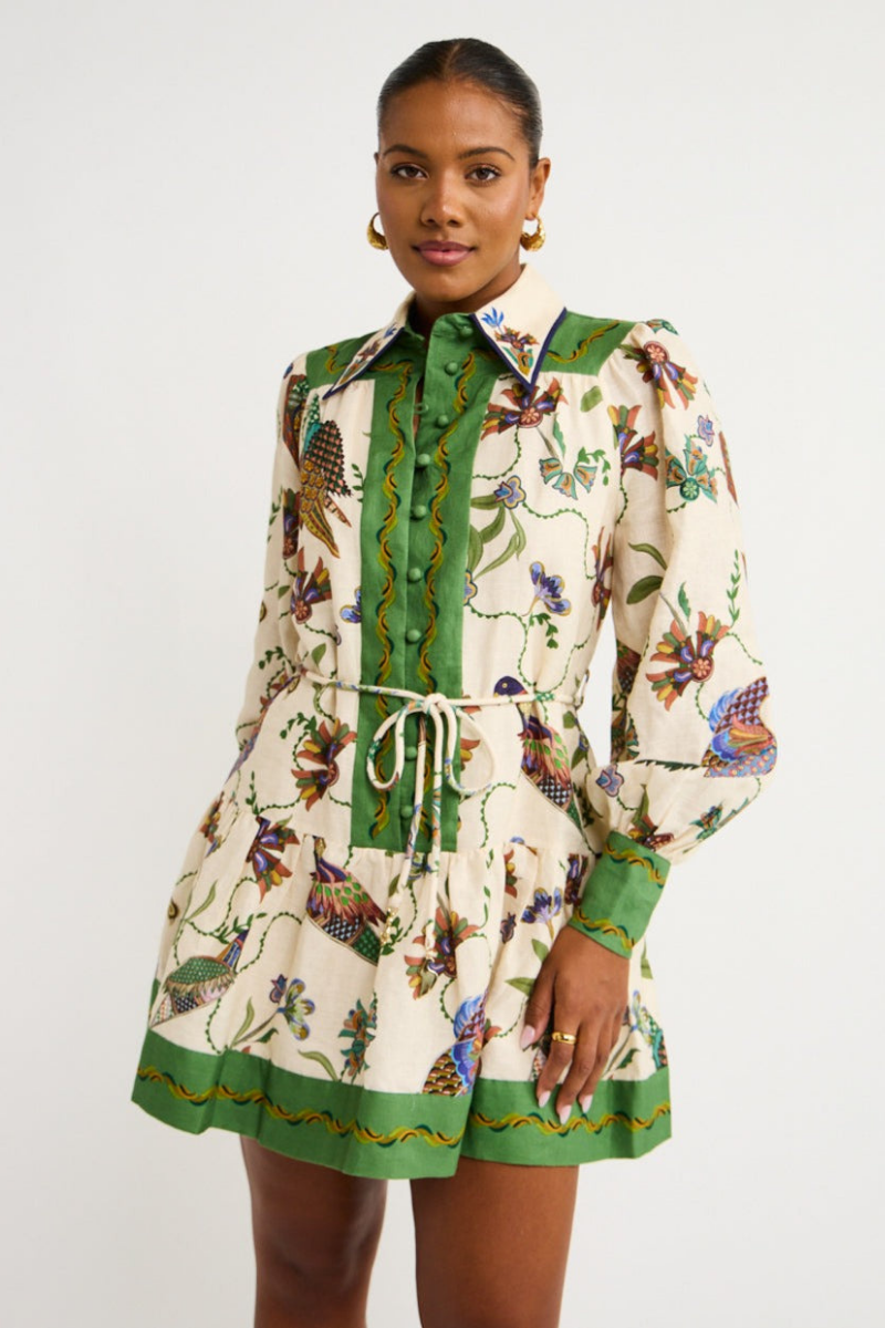 Mauricette Balloon Sleeve Animal Mini Dress Mssaz Desses