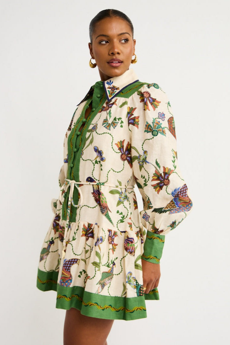 Mauricette Balloon Sleeve Animal Mini Dress Mssaz Desses