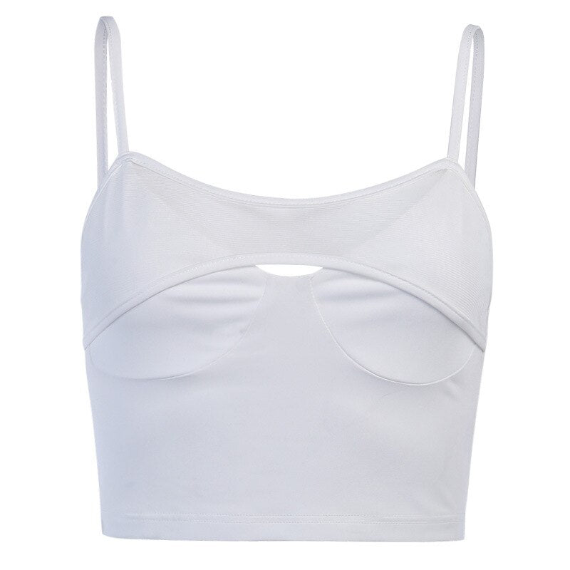 Mesh See Through Strap Camis Crop Top Mssza