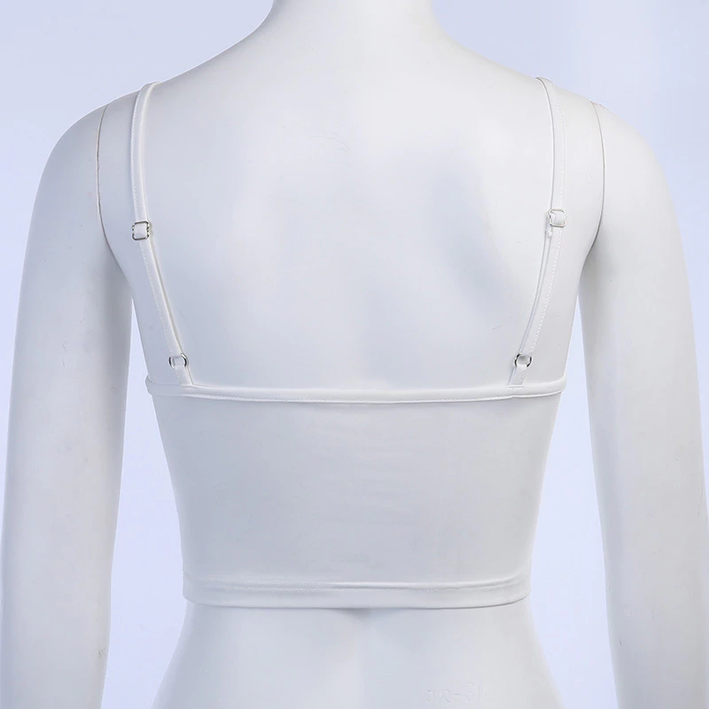 Mesh See Through Strap Camis Crop Top Mssza
