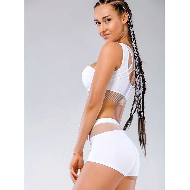 Mesh Solid Exercise Workout Running Yoga Athletic Gym Trousers Sportswear Shorts Mssza