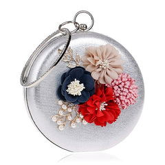 Metal Leaf Flower Diamonds Clutches Mssza