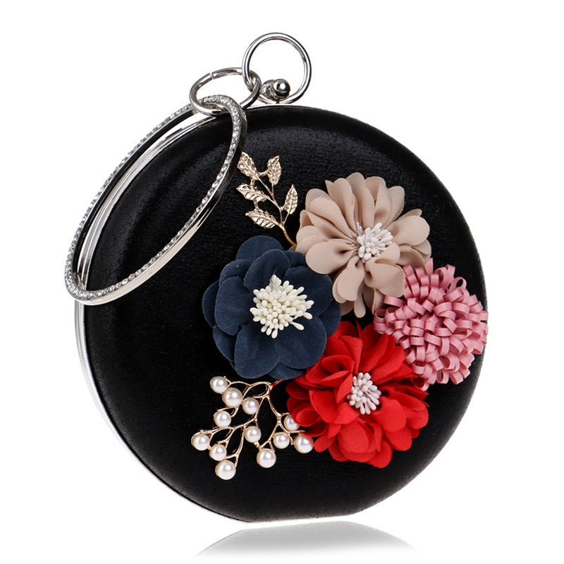 Metal Leaf Flower Diamonds Clutches Mssza