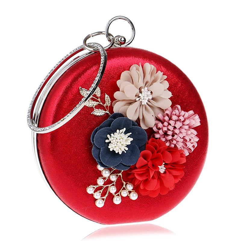 Metal Leaf Flower Diamonds Clutches Mssza
