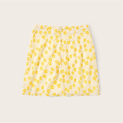 Mid Waist A Line Casual Mini Skirt Mssza