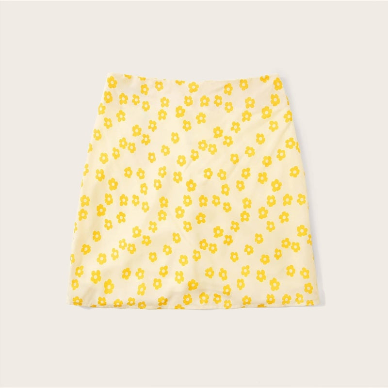 Mid Waist A Line Casual Mini Skirt Mssza
