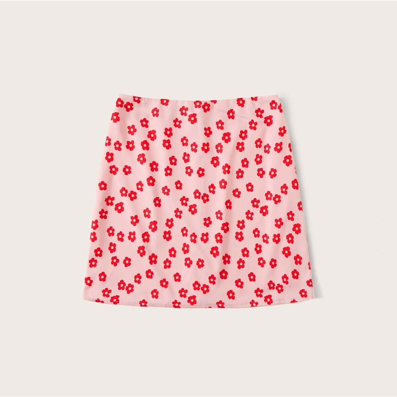 Mid Waist A Line Casual Mini Skirt Mssza