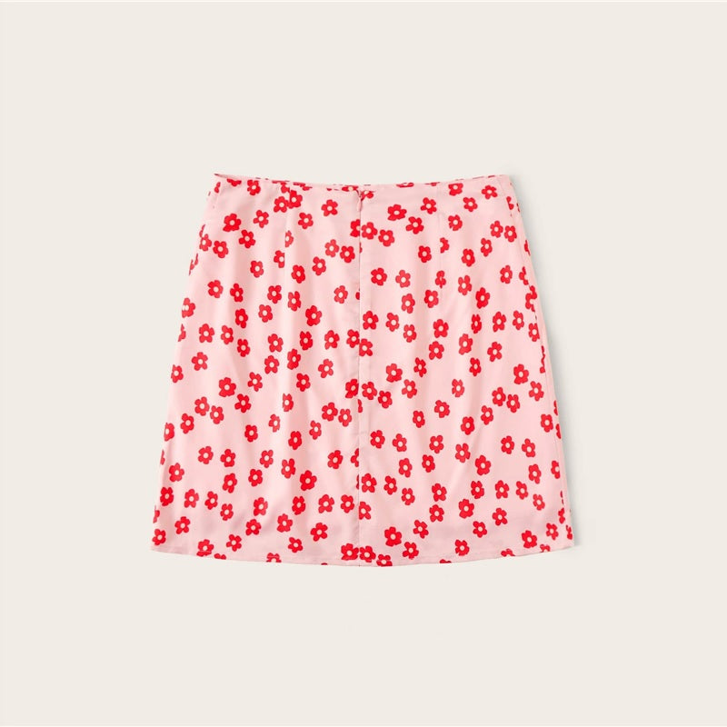 Mid Waist A Line Casual Mini Skirt Mssza