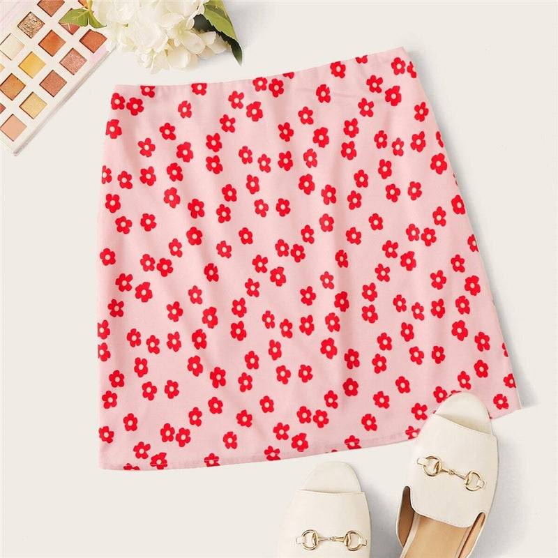 Mid Waist A Line Casual Mini Skirt Mssza