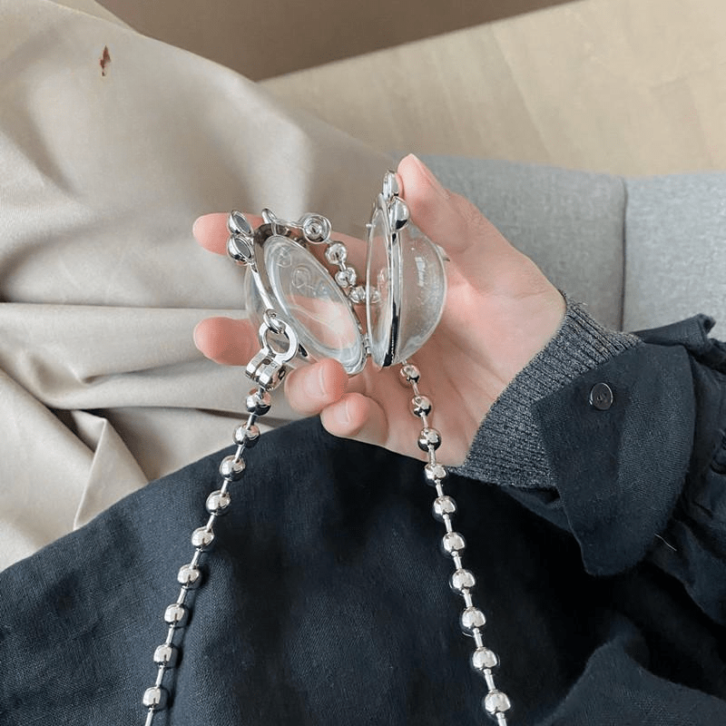 Mini Crystal Crossbody Bags Transparent Crystal Circular Chains Shoulder Bags Mssza