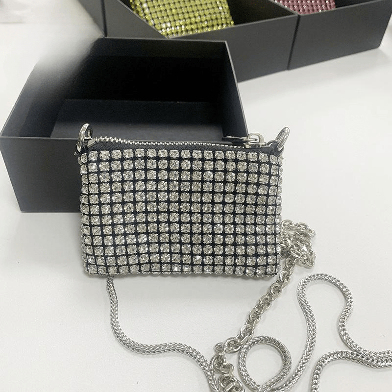 Mini Diamond Bag Full Of Rhinestone Crossbody Bags Glitter Crystal Chains Shoulder Bag Party Bags Mssza