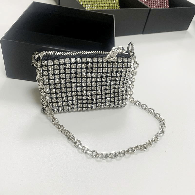 Mini Diamond Bag Full Of Rhinestone Crossbody Bags Glitter Crystal Chains Shoulder Bag Party Bags Mssza