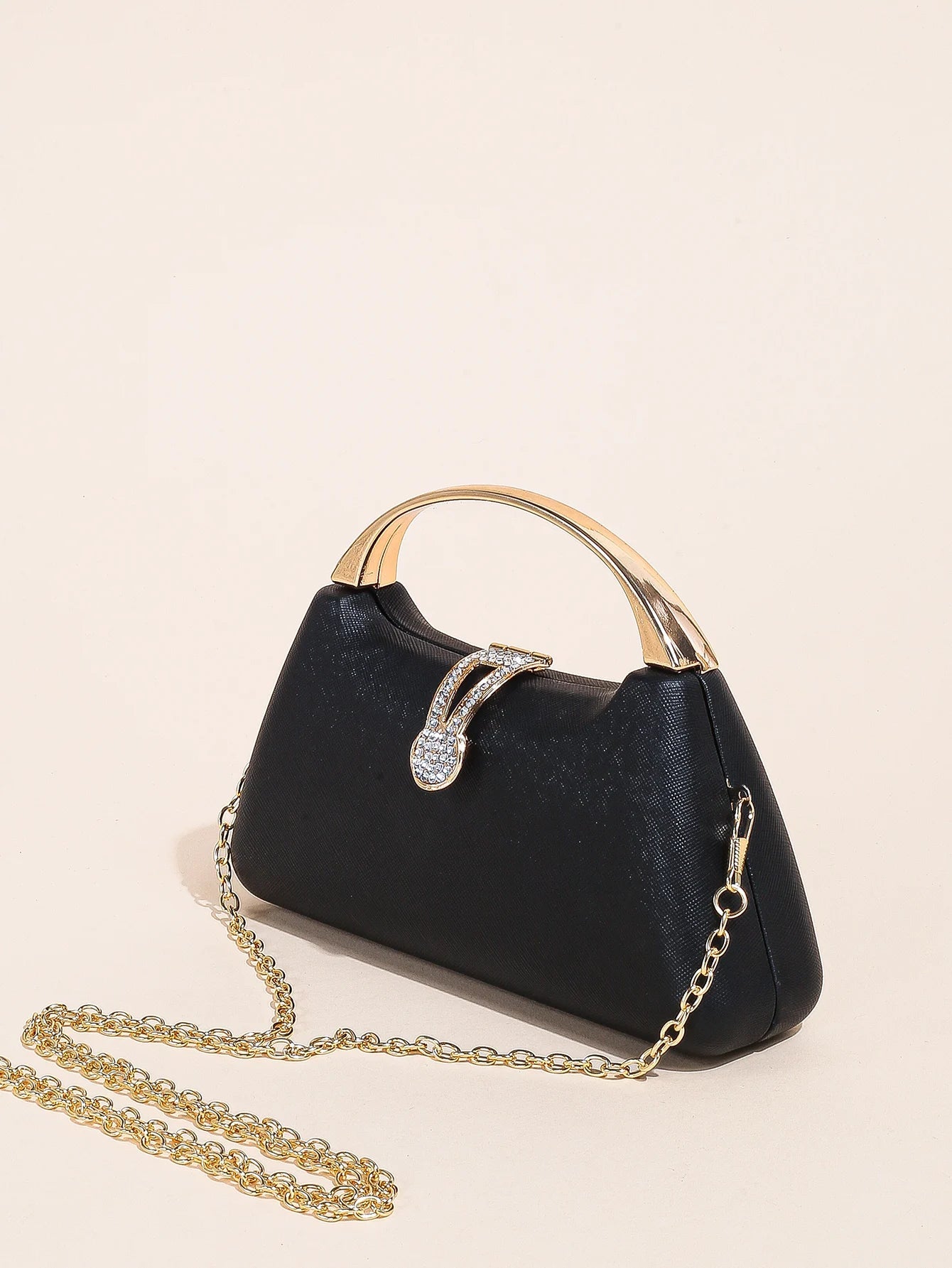 Mini Pearlescent Crisscross Pocket With Compact And Simple Drill Buckle Clutch Bag Mssza