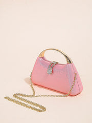 Mini Pearlescent Crisscross Pocket With Compact And Simple Drill Buckle Clutch Bag Mssza