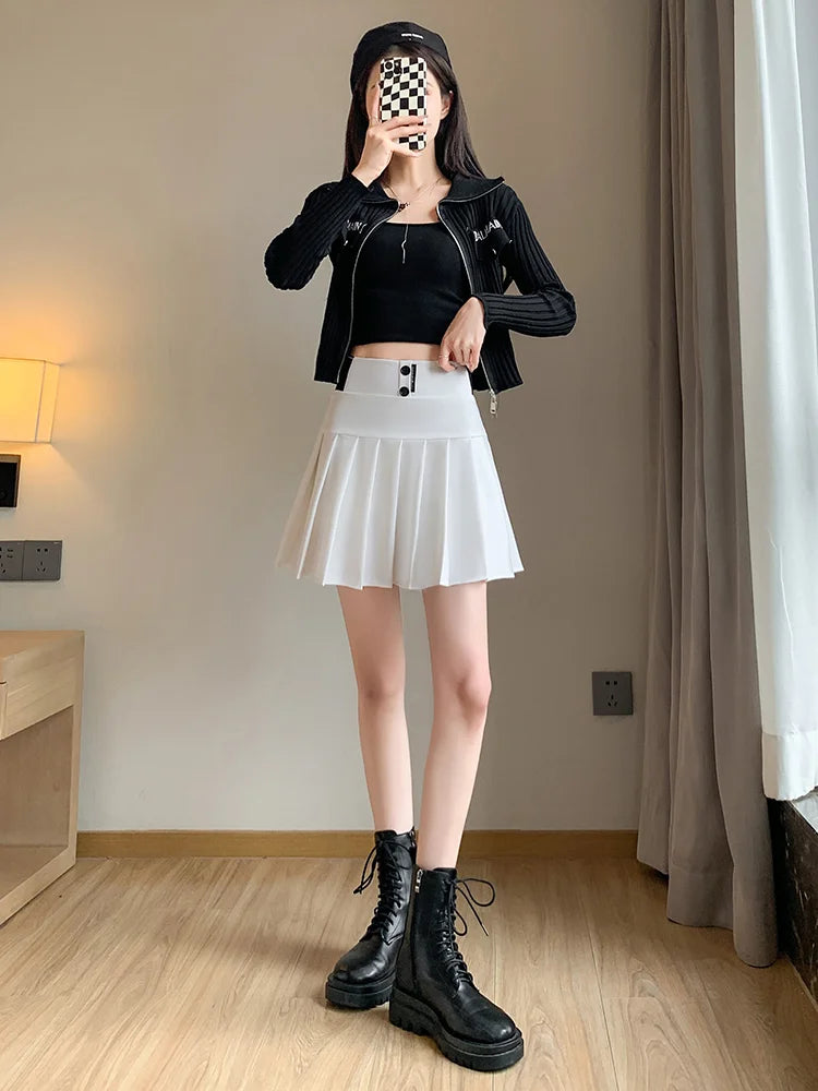 Mini Skirt Original Letter Elastic Waist Pleated Skirt A-line Skirt Mssza