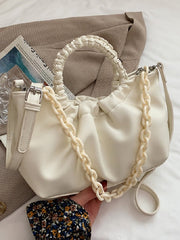 Modern Solid Pleated Thick Chain Handbags Mssza