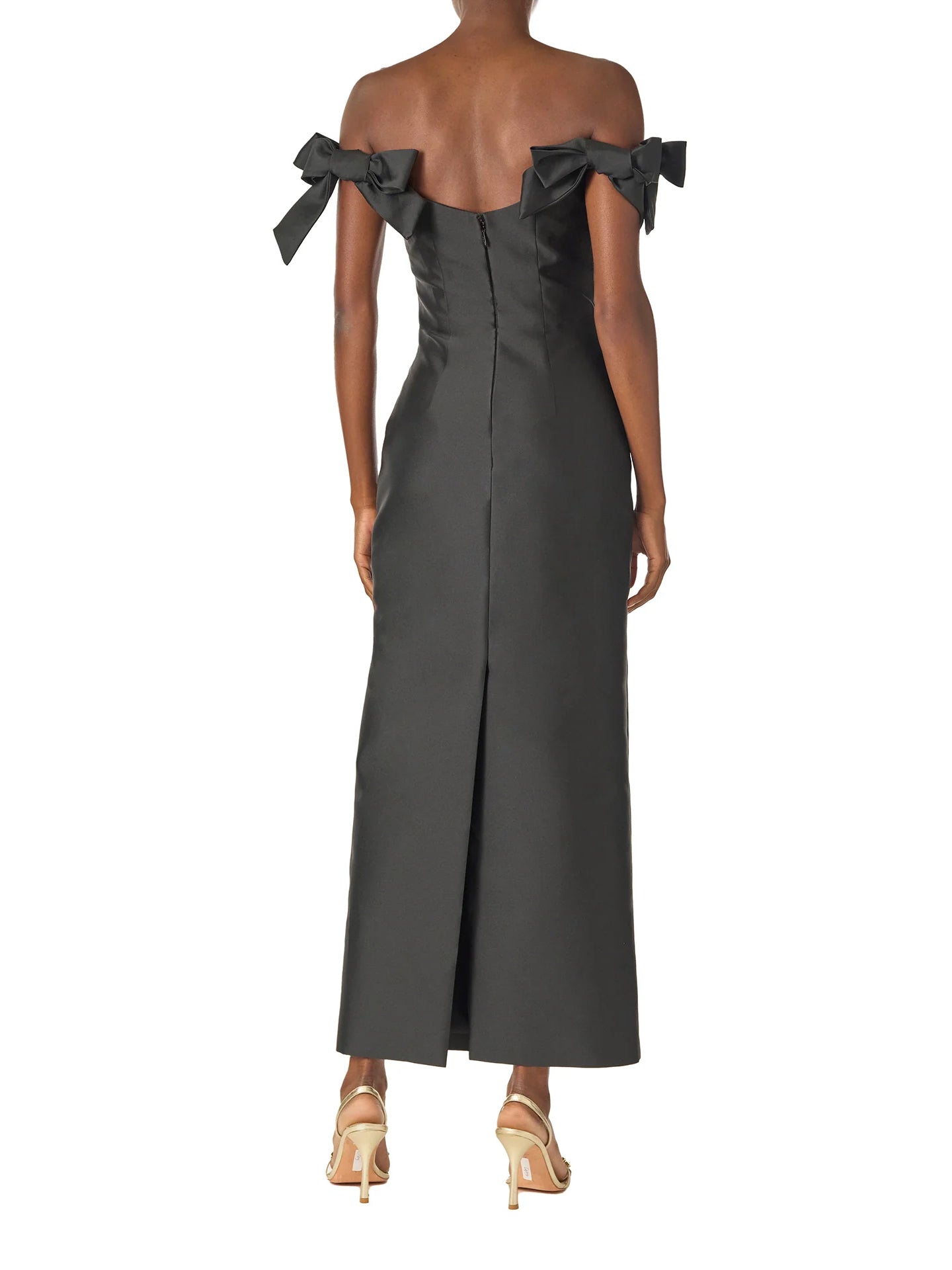 Off the Shoulder Bow Sleeve Sheath Midi Dress Mssaz Desses