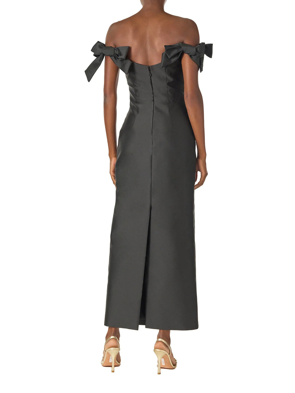 Off the Shoulder Bow Sleeve Sheath Midi Dress Mssaz Desses