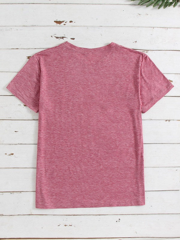 Mother' Day Letters Print O-neck Short Sleeve T-Shirt Mssza