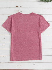 Mother' Day Letters Print O-neck Short Sleeve T-Shirt Mssza