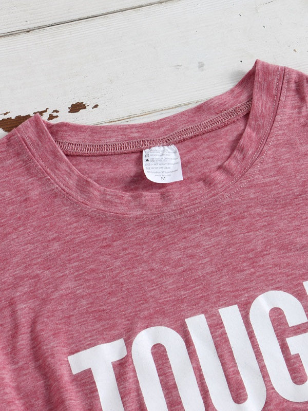 Mother' Day Letters Print O-neck Short Sleeve T-Shirt Mssza