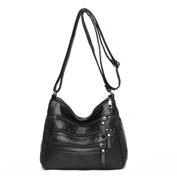 Multi Pocket Designer Casual Soft Leather Shoulder Bag Mssza