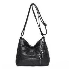 Multi Pocket Designer Casual Soft Leather Shoulder Bag Mssza