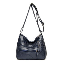 Multi Pocket Designer Casual Soft Leather Shoulder Bag Mssza